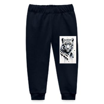 Snow Leopard | Leopard | Predator - Baby Organic Sweatpants by Stanley/Stella - navy - Front