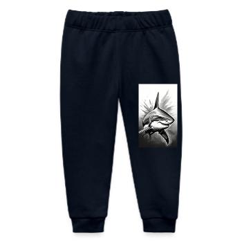 Shark | Great White Shark | Sea Creature | Fish - Baby Organic Sweatpants by Stanley/Stella - navy - Front