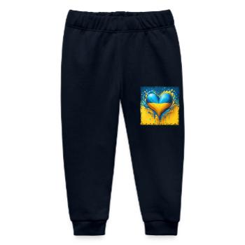 Ukraine Herz Flagge Wassertropfen Design - Baby Organic Jogginghose Baby Tumbler von Stanley/Stella - Navy - Vorne