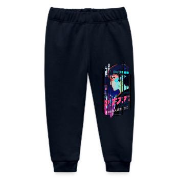 Cyborg Woman Futuristic Kanji - Baby Organic Sweatpants by Stanley/Stella - navy - Front