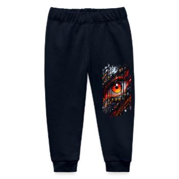 Cyborg Eyes Dragon Girl - Baby Organic Sweatpants by Stanley/Stella - navy - Front