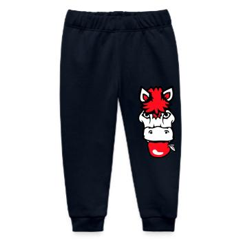 Horse Eating Apple Eating Hunger Fruit Delicious Healthy - Baby Organic Sweatpants by Stanley/Stella - navy - Front