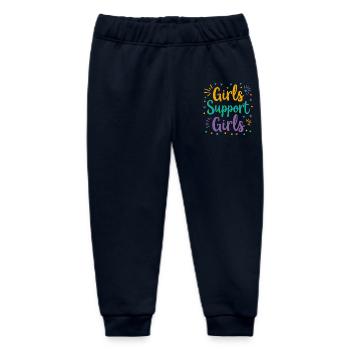 Girls Support Girls Statement Friendship - Baby Organic Sweatpants by Stanley/Stella - navy - Front