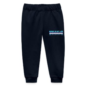 Music is my Life Piano Keys DJ Musical Instrument - Baby Organic Sweatpants by Stanley/Stella - navy - Front