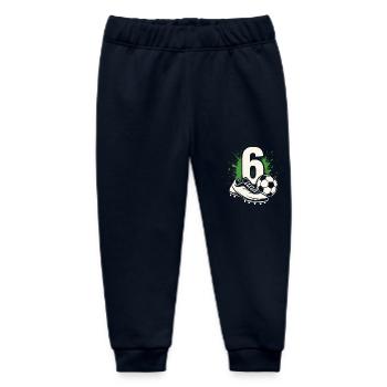 Soccer Number 6 – Kids Soccer Design - Baby Organic Sweatpants by Stanley/Stella - navy - Front