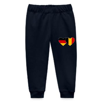 Germany Belgium Flag Heart - Baby Organic Sweatpants by Stanley/Stella - navy - Front