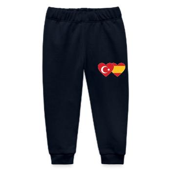 Turquie Espagne Drapeau Coeur - Pantalon de jogging bébé bio Stanley/Stella - marine - Devant
