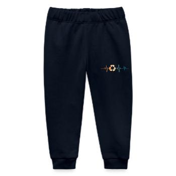 Retro-Herzschlag-Recycling - Baby Organic Jogginghose Baby Tumbler von Stanley/Stella - Navy - Vorne