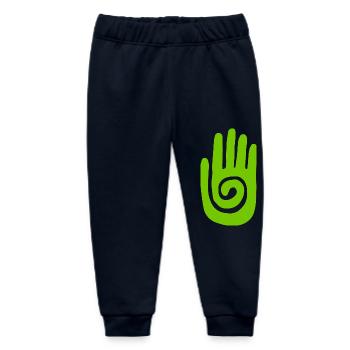 Shaman - Healing Hand & Protection Symbol - Green - Baby Organic Sweatpants by Stanley/Stella - navy - Front