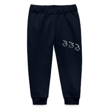 Three funny schooling fish in formation - Baby Organic Sweatpants by Stanley/Stella - navy - Front
