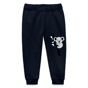 Koala Bear Comic Tree - Baby Organic Sweatpants by Stanley/Stella - navy - Front