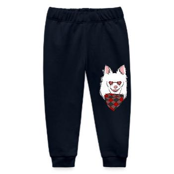 Chihuahua weißes Fell langhaar mit Sonnenbrille - Baby Organic Jogginghose Baby Tumbler von Stanley/Stella - Navy - Vorne