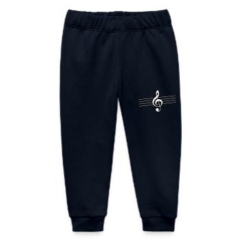 clef icon music - Baby Organic Sweatpants by Stanley/Stella - navy - Front