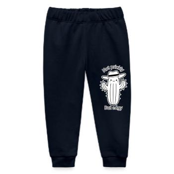 Cute Cactus with hat - Not prickly, but edgy - Baby Organic Sweatpants by Stanley/Stella - navy - Front
