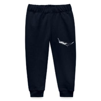 Elegant floating manta rays - Baby Organic Sweatpants by Stanley/Stella - navy - Front