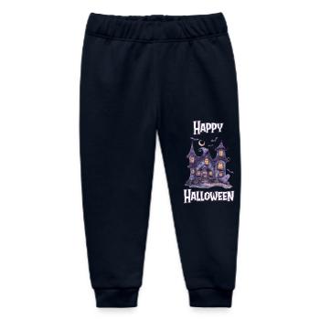 Halloween – Happy Halloween Spooky Haunted House - Baby Organic Sweatpants by Stanley/Stella - navy - Front