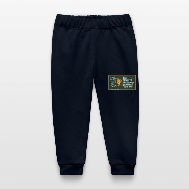 Funny Math Teacher Design Pizza & Problem Solving Baby Organic Sweatpants by Stanley/Stella