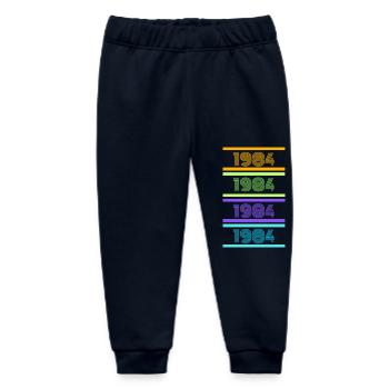 1984 Retro Stripes - Baby Organic Sweatpants by Stanley/Stella - navy - Front