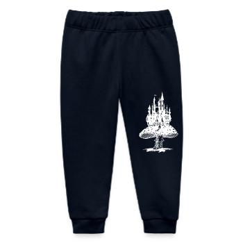 Fairytale castle on a giant toadstool - Baby Organic Sweatpants by Stanley/Stella - navy - Front