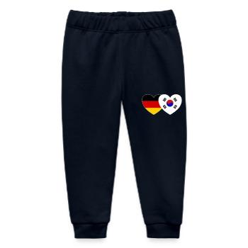 Germany South Korea Flag Heart - Baby Organic Sweatpants by Stanley/Stella - navy - Front