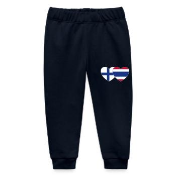 Finland Thailand Flag Heart - Baby Organic Sweatpants by Stanley/Stella - navy - Front