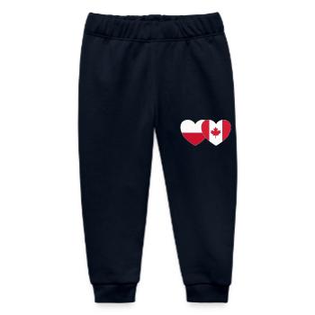 Poland Canada Flag Heart - Baby Organic Sweatpants by Stanley/Stella - navy - Front