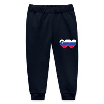 Slovenia Russia Flag Heart - Baby Organic Sweatpants by Stanley/Stella - navy - Front