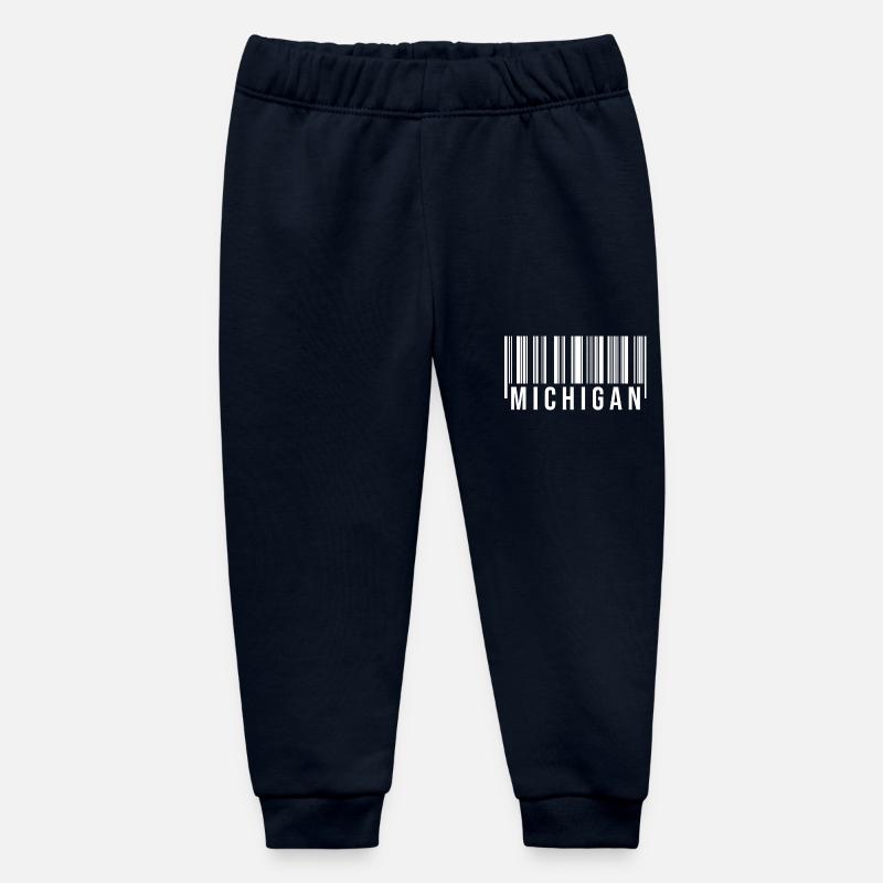 Code à barres du Michigan - Pantalon de jogging bébé bio Stanley/Stella - marine