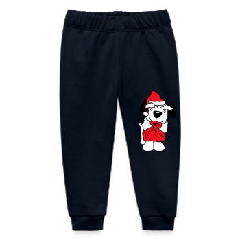 Hund Weihnachtsmann Weihnachten Geschenke Sack Hut - Baby Organic Jogginghose Baby Tumbler von Stanley/Stella - Navy - Vorne