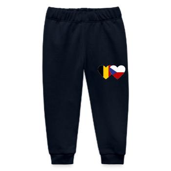 Belgien Tschechien Flagge Herz - Baby Organic Jogginghose Baby Tumbler von Stanley/Stella - Navy - Vorne