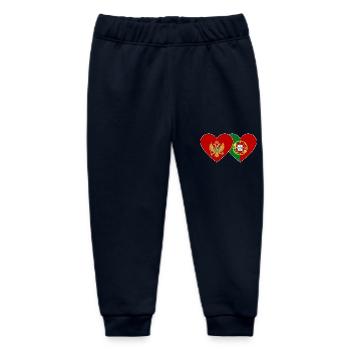 Monténégro Portugal Drapeau - Pantalon de jogging bébé bio Stanley/Stella - marine - Devant