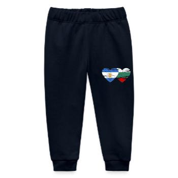 Argentine Bulgarie Drapeau Coeur Utilisé - Pantalon de jogging bébé bio Stanley/Stella - marine - Devant