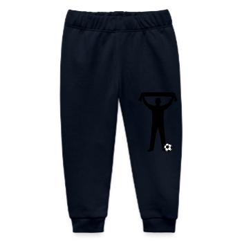 Fussball Fan Silhouette - Baby Organic Jogginghose Baby Tumbler von Stanley/Stella - Navy - Vorne