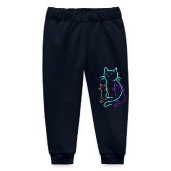 Cats Cats Kittens Pets Kids Domestic Cat - Baby Organic Sweatpants by Stanley/Stella - navy - Front