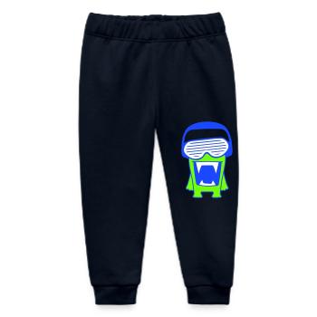 DJ Monster Alien Alien Party Music Fun - Baby Organic Sweatpants by Stanley/Stella - navy - Front