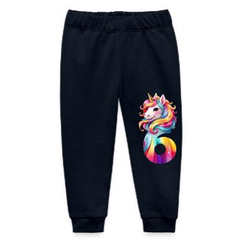 6TH BIRTHDAY UNICORN - Baby Organic Sweatpants by Stanley/Stella - navy - Front
