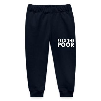 Feed the poor - Baby Organic Sweatpants by Stanley/Stella - navy - Front