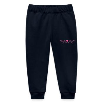 Cute Pink Cat Face Mask - Baby Organic Sweatpants by Stanley/Stella - navy - Front