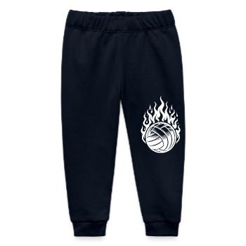 Burning volleyball in flames and fire - Baby Organic Sweatpants by Stanley/Stella - navy - Front