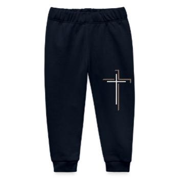 Cross Faith Christian Jesus God Resurrection - Baby Organic Sweatpants by Stanley/Stella - navy - Front