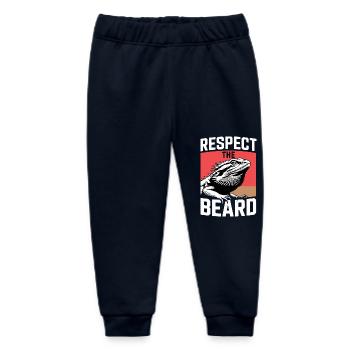 Respect the Beard! Bearded Dragon Reptile Terraristics - Baby Organic Sweatpants by Stanley/Stella - navy - Front