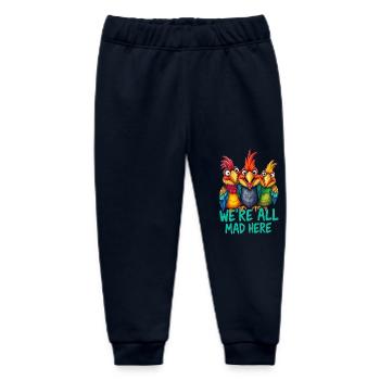 Crazy birds - we are all mad here 1 - Baby Organic Sweatpants by Stanley/Stella - navy - Front