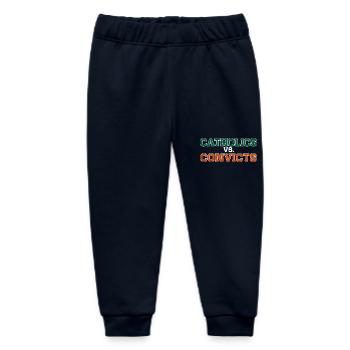 Catholics Vs. Convicts Vintage 1988 Football Gift - Baby Organic Sweatpants by Stanley/Stella - navy - Front