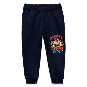 Gamers Never Quit - Baby Organic Sweatpants by Stanley/Stella - navy - Front