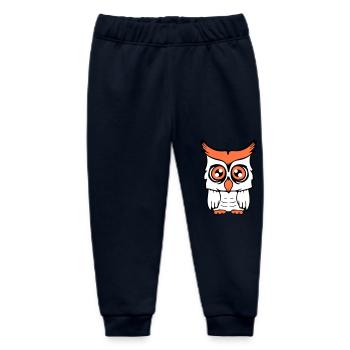 Owl Bird Eagle Owl Night Bird Barn Owl Owl Comic - Baby Organic Sweatpants by Stanley/Stella - navy - Front