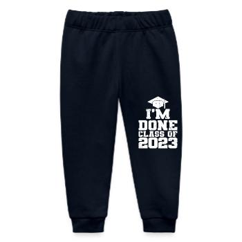 Ich bin fertig Klasse von 2023 Abschlussfeier Geschenk - Baby Organic Jogginghose Baby Tumbler von Stanley/Stella - Navy - Vorne