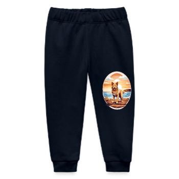 Dog on the beach - Baby Organic Sweatpants by Stanley/Stella - navy - Front