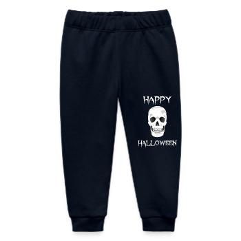 Halloween - Happy Halloween - skull - Baby Organic Sweatpants by Stanley/Stella - navy - Front