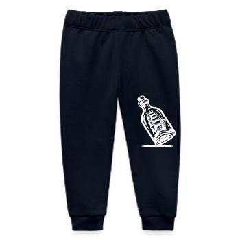 Ship in a bottle with set sails - Baby Organic Sweatpants by Stanley/Stella - navy - Front