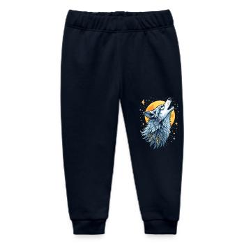 Heart Line Wolf - Moon Art - Baby Organic Sweatpants by Stanley/Stella - navy - Front